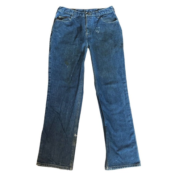 Carhartt FR 34x34 Flame Resistant Mens Carpenter Pocket Blue Denim Jeans 280-83 - Picture 1 of 10